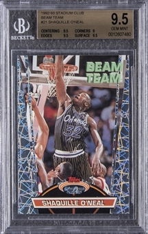 1992-93 Topps Stadium Club Shaquille ONeal Rookie Card - BGS GEM MINT 9.5